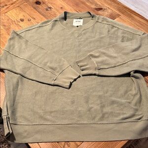 Aerie Women's Olive Ribbed Sweatshirt